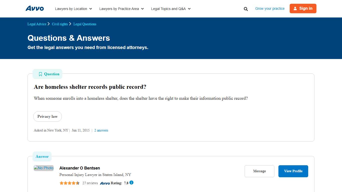 Are homeless shelter records public record? - Legal Answers