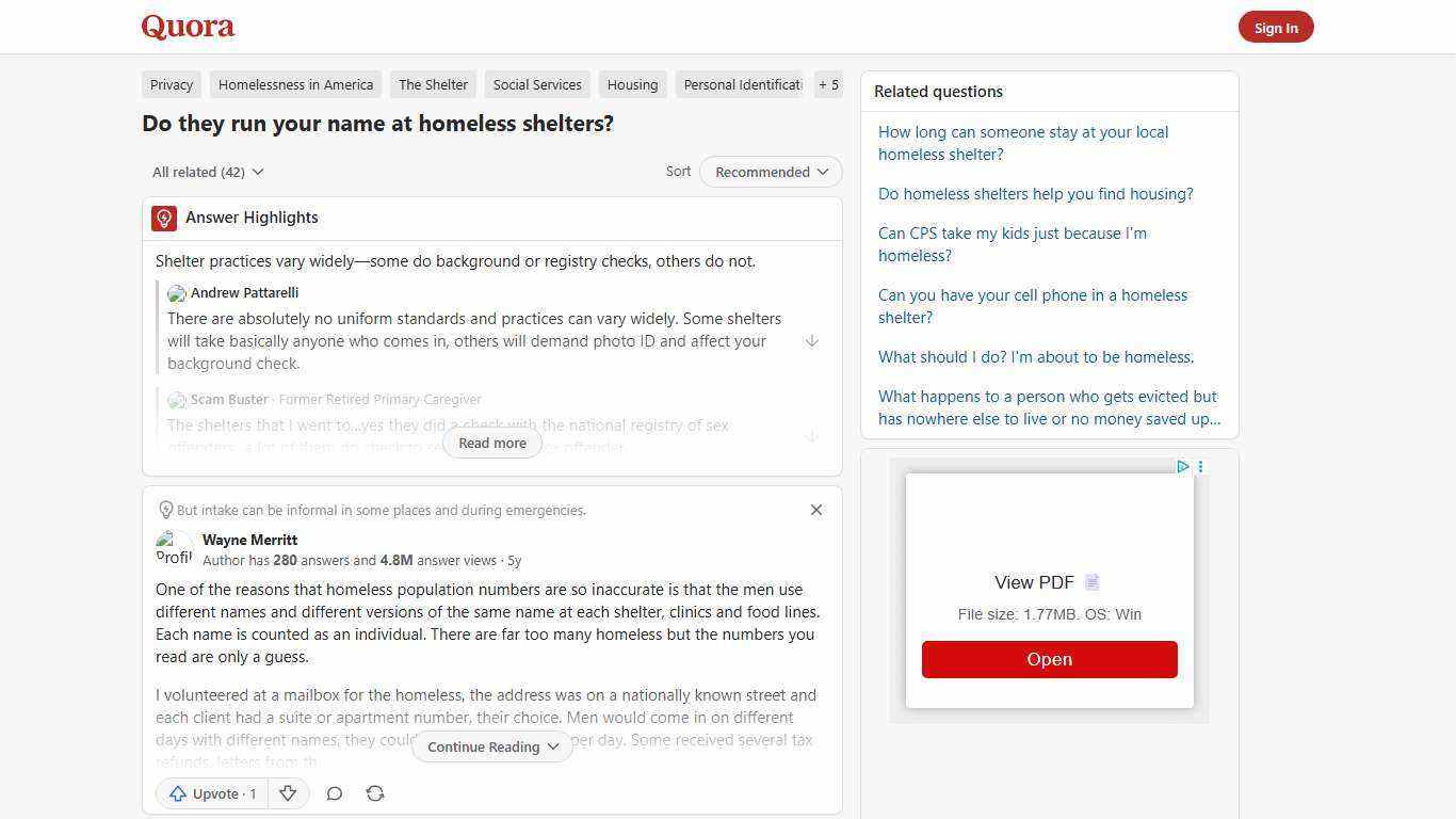 Do they run your name at homeless shelters? - Quora